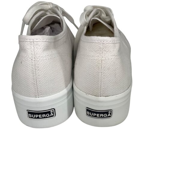Superga White Linea Up And Down Platform Sneakers US W 10.5 M 9 canvas Classic - Picture 12 of 16